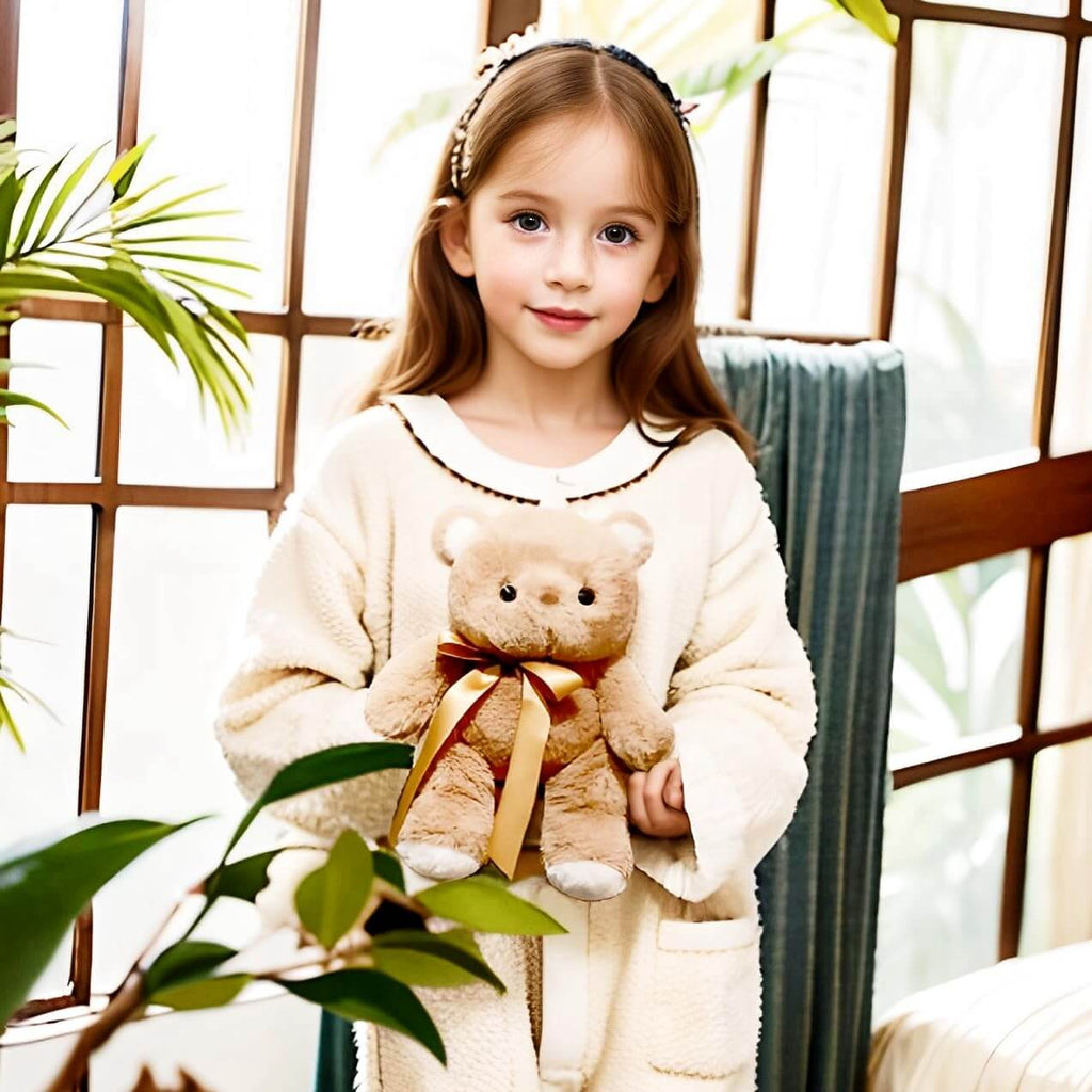 Pebble the Bear being held